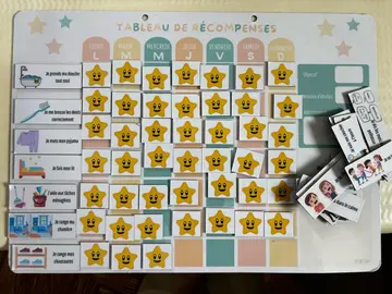 Tableau aimanté de récompenses / de bons points