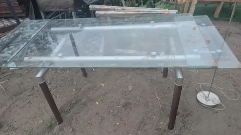 table en verre 2 x 1m