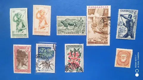 timbres colonies, lot 257 (Madagascar+Cameroun)