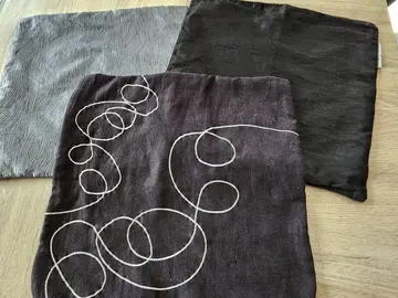 3 housses de coussins carre 40 cm