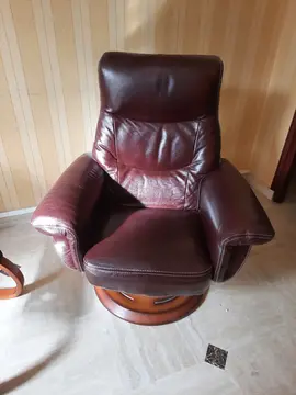 fauteuil en cuir qui s'allonge et qui tourne