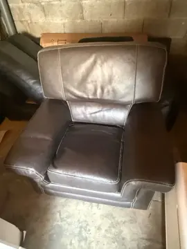 fauteuil cuire marron
