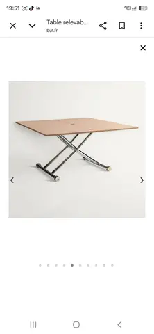 je suis à la recherche d'une table réglable