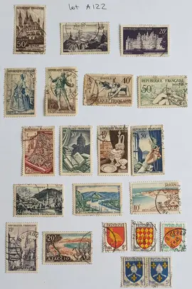Lot A122 Timbres France années 50