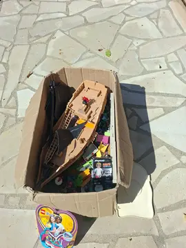 vrac de playmobil avec bateaux pirate