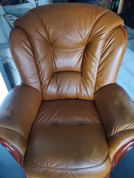 fauteuil cuir marron
