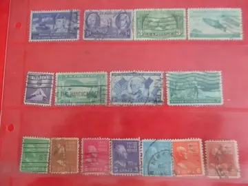 15 timbres oblitérés anciens des Etats-Unis