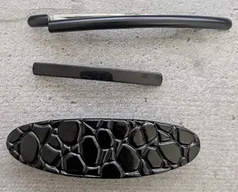 Lot de 3 barrettes à cheveux noires – 1 à recoller