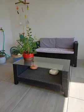 SALON DE JARDIN 1 CANAPE 2 PLACES 2 FAUTEUILS 1 TABLE BASSE