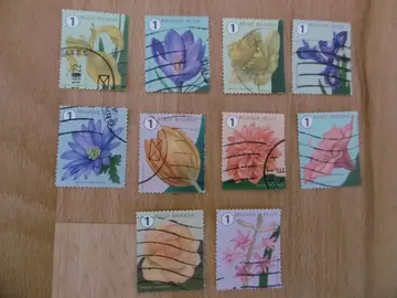 Série 10 timbres FLEURS BELGIQUE 2016
