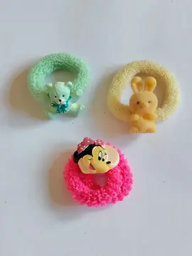 RÉSERVÉ - Élastiques fillettes "ourson, lapin, Minnie"