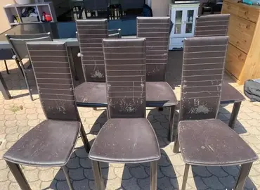 Lot de 5 chaises de séjour chocolat et simili modèle Neptune FLY ATLAS
