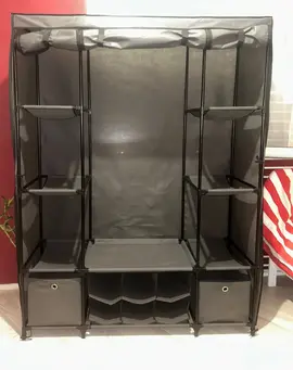 Armoire rangement en toile grise