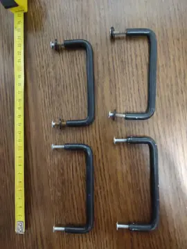 lot de 4 poignées plastifiées noires