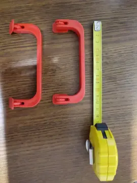 2 poignées en plastique rouge à coller