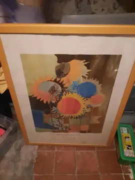 cadre en bois jaune vitré