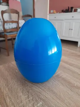 œuf en plastique bleu