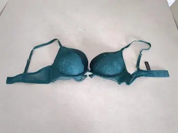 soutien gorge vert broderie