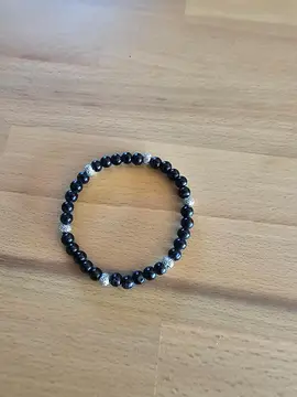 bracelet noir et argenté