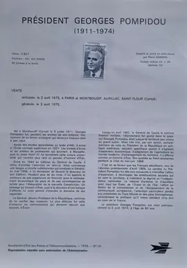 Timbres - notices philatéliques - 1975 (lot2)