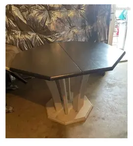 table hexagonale pied central avec 1 rallonge
