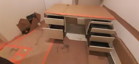 Vieux Bureau Acier Type pro Vintage en très bon état ( plateau, Pied )