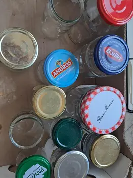 lot de pots en verre vides
