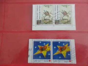 2 paires de timbres france oblitérés - Croix Rouge 1989 et 1997