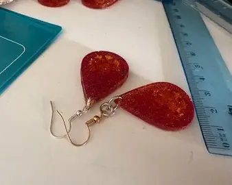 Boucle d oreille flocon de neige en résine époxy que j'ai fabriquer