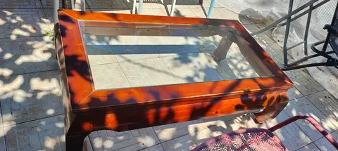 Donne table basse en bois et verre