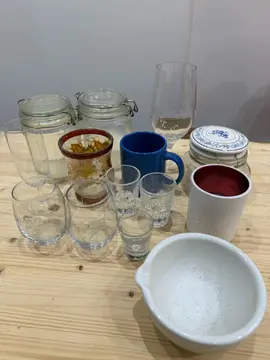 Verres, et pots en verre