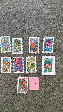 Timbres français série "fleurs à foison" lot 4