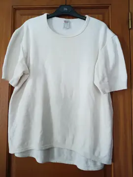 tee shirt ou maillot de corps blanc damart manches courtes