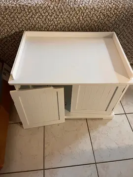 meuble blanc pour litière