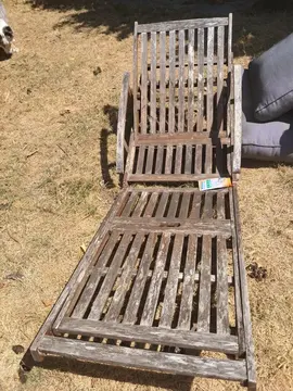 2 chaises longues en bois exotiques