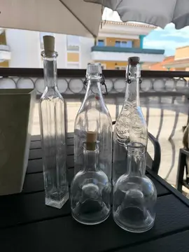 lot de 5 bouteilles en verre