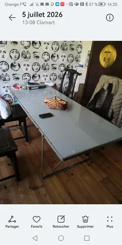 Table metal/verre