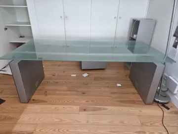 Bureau métal et verre