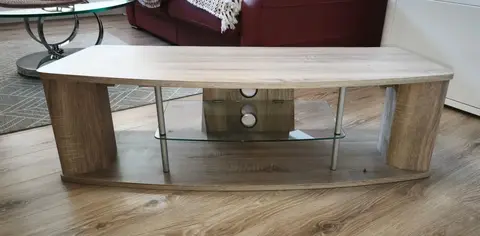 meuble TV STRATIFIÉ BOIS CLAIR, très bon état