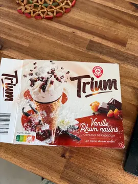 glace chocolat vanille et rhum raisins