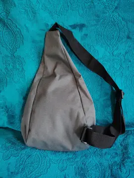 RÉSERVÉ - Petit sac bandoulière en toile gris anthracite