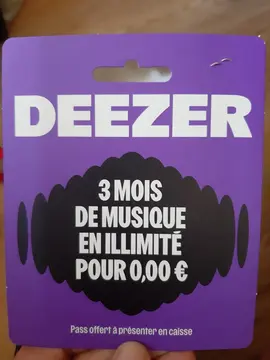 carte deezer 3 mois gratuits