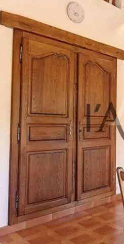 double porte en bois massif à encastrer