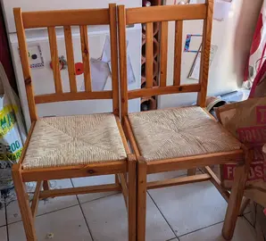 chaise bois paille