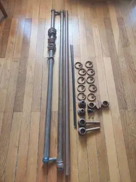 barres pour rideaux + fixations + anneaux