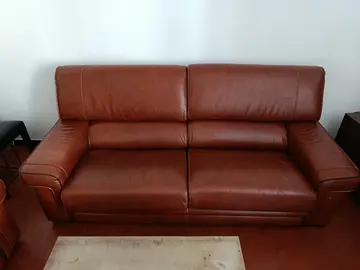 canapé 3 places + fauteuil en cuir