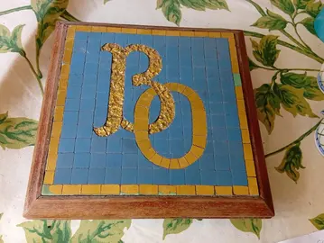 Grand dessous de plat en mosaïque