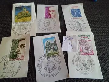 LOT 4 DE TIMBRES 1 ER JOUR