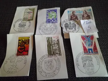 LOT 5 DE TIMBRES 1 ER JOUR