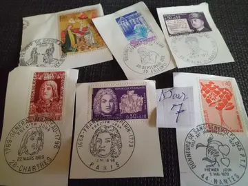 LOT 7 DE TIMBRES 1 ER JOUR